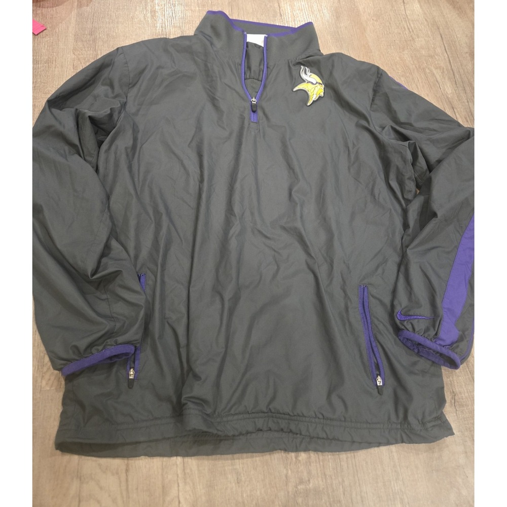 Nike Minnesota Vikings On Field 1/4 Zip Jacket Men's Small Dark Gray‎ Purple